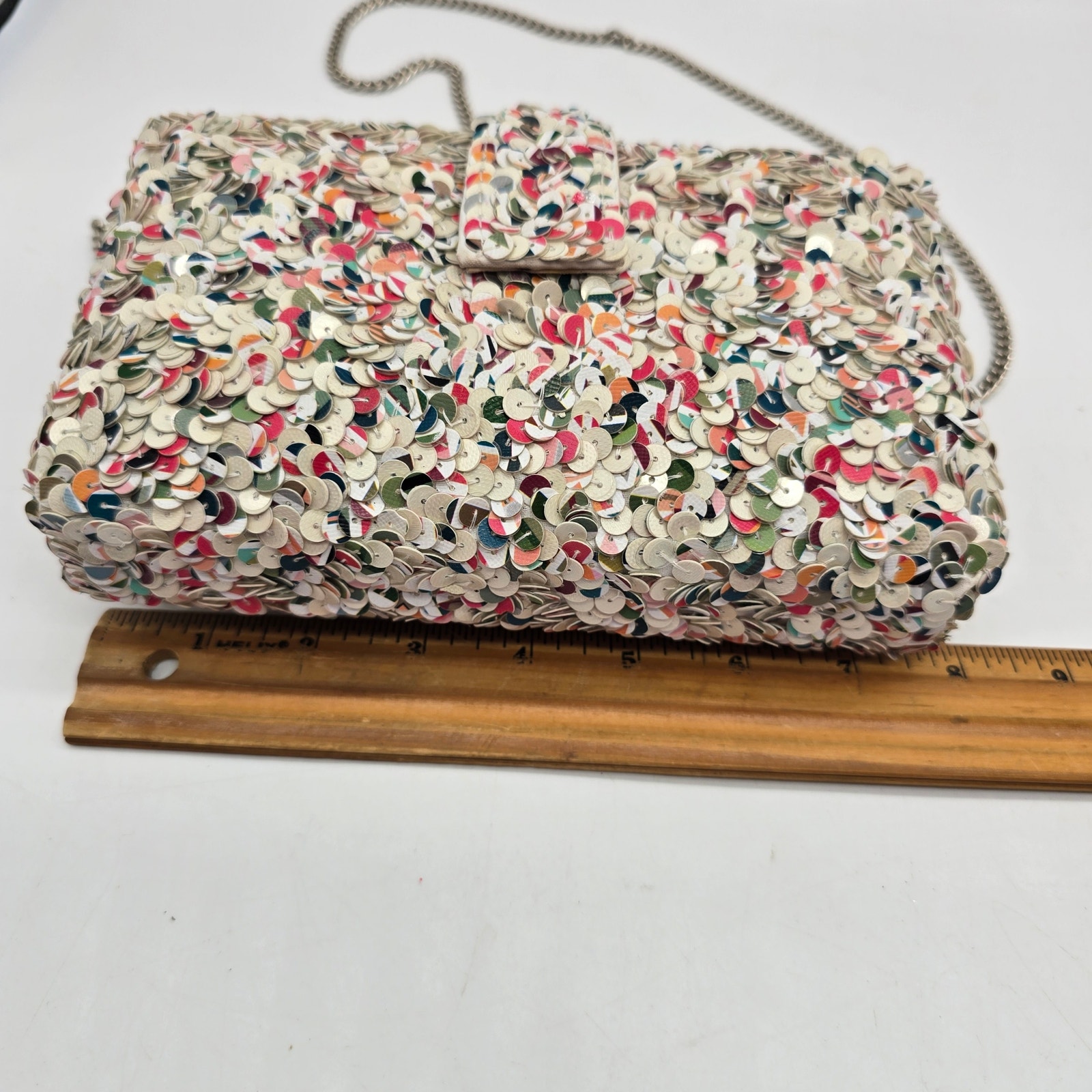Simitri Confetti 2.0 Kitsch Clutch Crossbody Bag Party Hand-Embroidered Sequins — image 8 of 8